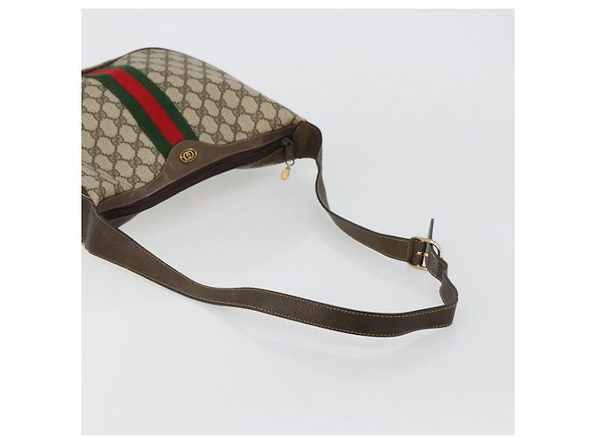 GUCCI GG Supreme Web Sherry Line Bag PVC Beige Gold 10 01 3840 - vista 7