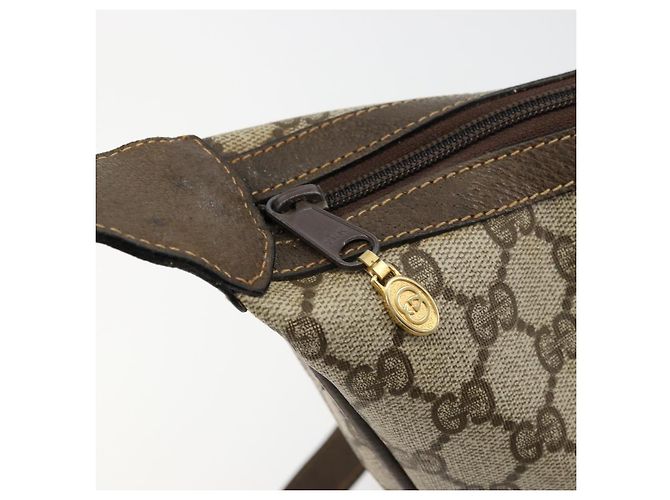GUCCI GG Supreme Web Sherry Line Bag PVC Beige Gold 10 01 3840 - vista 9