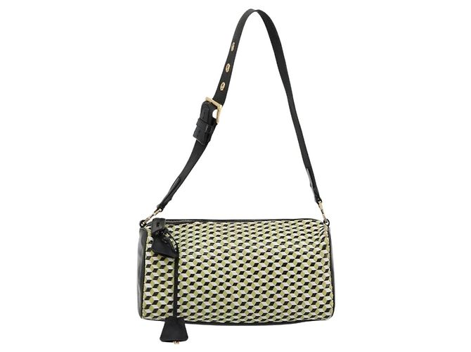 PRADA Shoulder Bag Leather Yellow Gold - vista 13