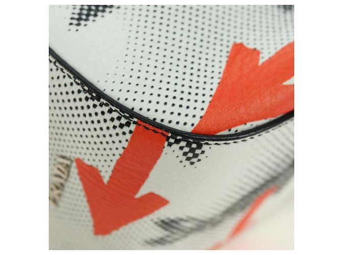 PRADA Sports Chain Shoulder Bag Leather White Silver - vista 14