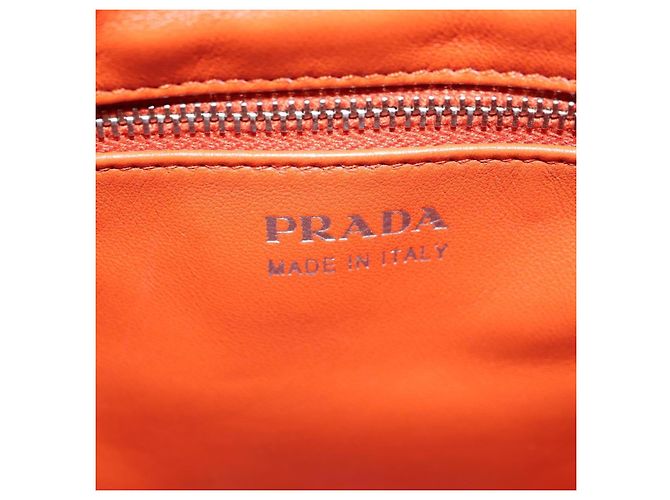 PRADA Sports Chain Shoulder Bag Leather White Silver - vista 19