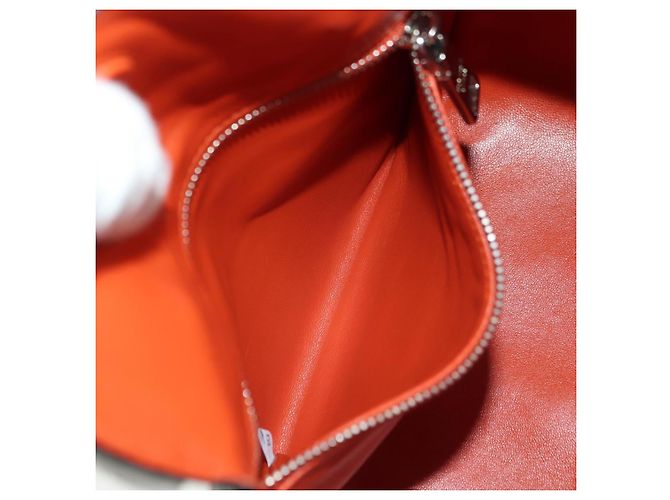 PRADA Sports Chain Shoulder Bag Leather White Silver - vista 23
