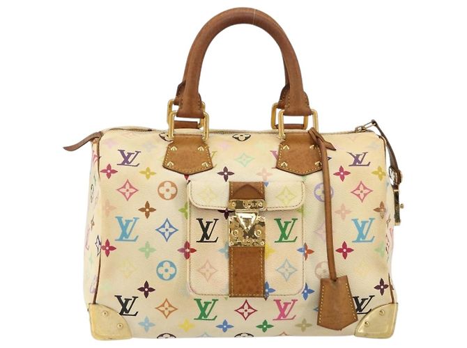 LOUIS VUITTON Monogram Multicolor Speedy 30 Tasche Weiß M92643 LV - Ansicht 13