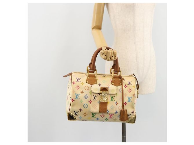 LOUIS VUITTON Monogram Multicolor Speedy 30 Tasche Weiß M92643 LV - Ansicht 23
