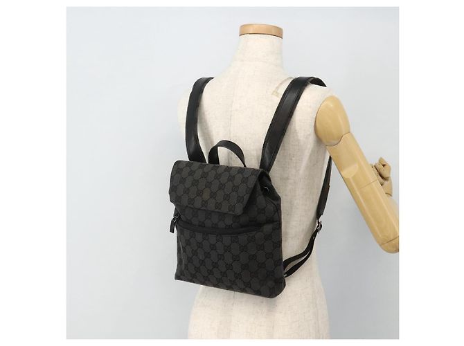 GUCCI GG Canvas Backpack Black Silver 003 0242 - vista 25