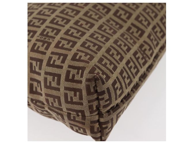 FENDI Zucchino Canvas Hand Bag Beige Silver - vista 12
