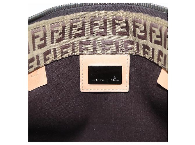 FENDI Zucchino Canvas Hand Bag Beige Silver - vista 15