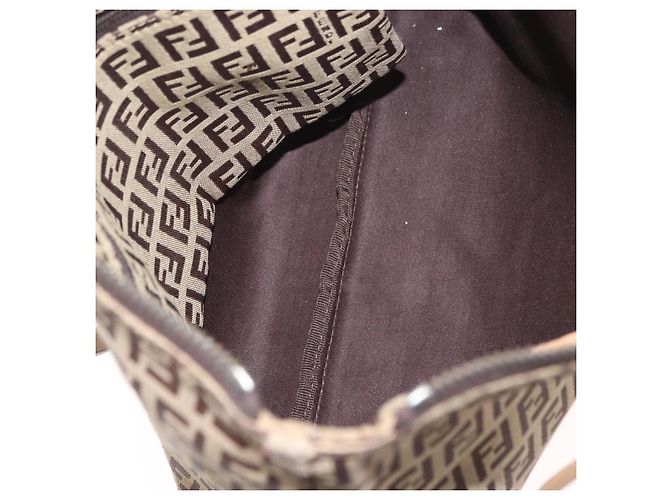 FENDI Zucchino Canvas Hand Bag Beige Silver - vista 16