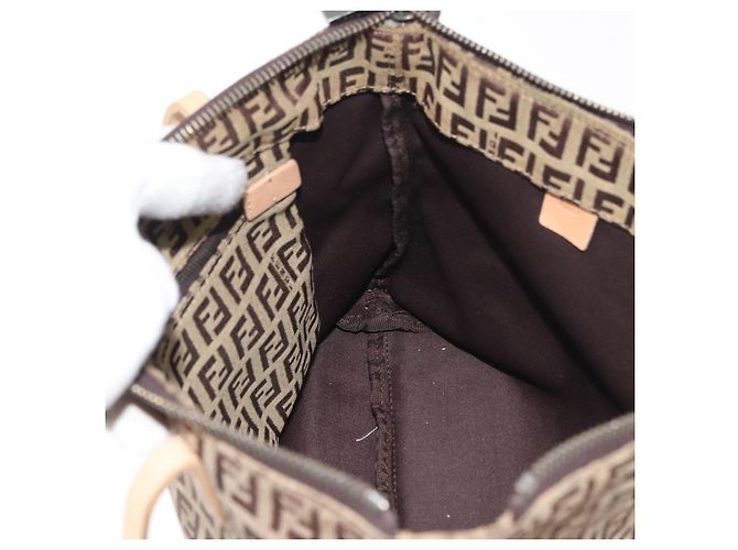FENDI Zucchino Canvas Hand Bag Beige Silver - vista 17