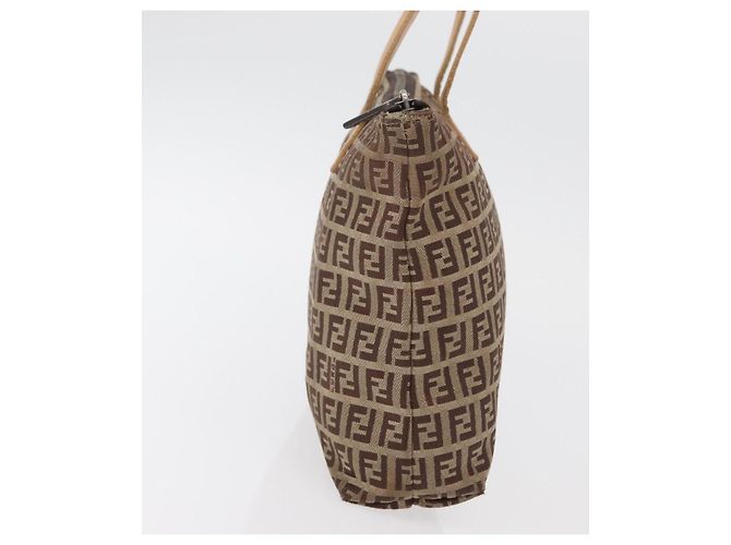 FENDI Zucchino Canvas Hand Bag Beige Silver - vista 5