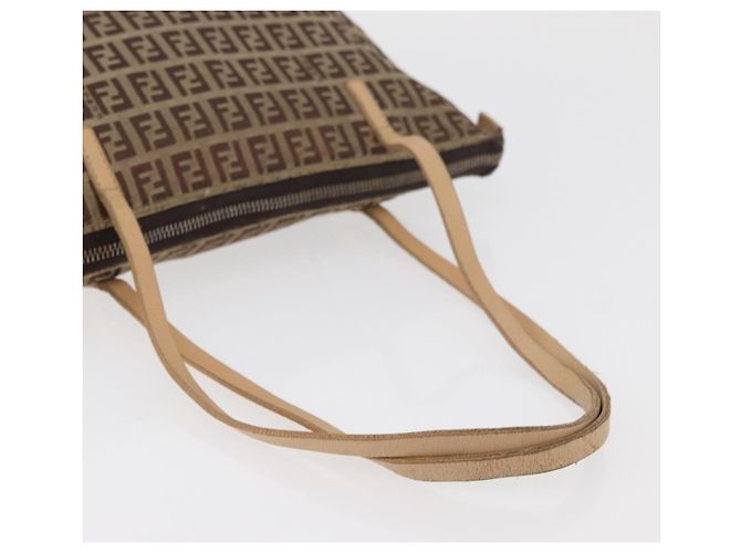 FENDI Zucchino Canvas Hand Bag Beige Silver - vista 7