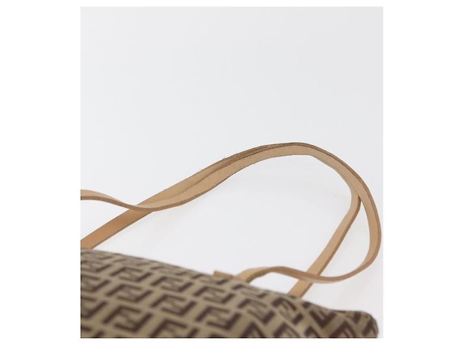 FENDI Zucchino Canvas Hand Bag Beige Silver - vista 8