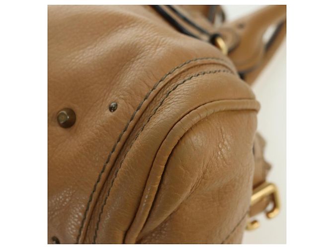 Chloé Chloe Paddington Hand Bag Leather Beige Gold Silver - vista 11