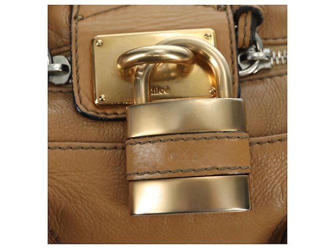 Chloé Chloe Paddington Hand Bag Leather Beige Gold Silver - vista 14