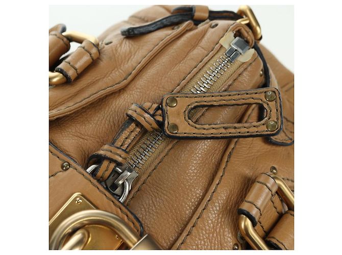 Chloé Chloe Paddington Hand Bag Leather Beige Gold Silver - vista 16