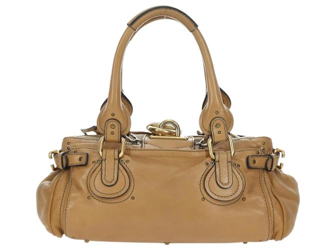 Chloé Chloe Paddington Hand Bag Leather Beige Gold Silver - vista 3