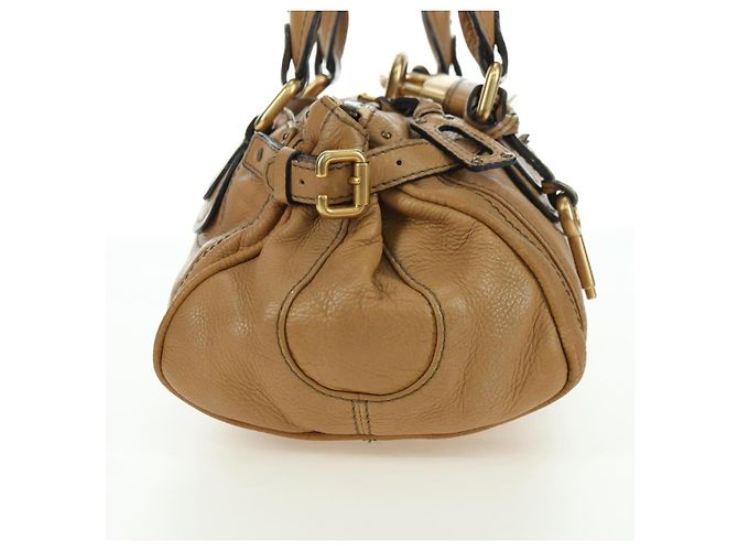 Chloé Chloe Paddington Hand Bag Leather Beige Gold Silver - vista 5
