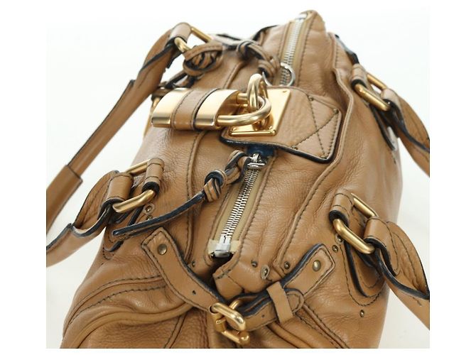 Chloé Chloe Paddington Hand Bag Leather Beige Gold Silver - vista 6