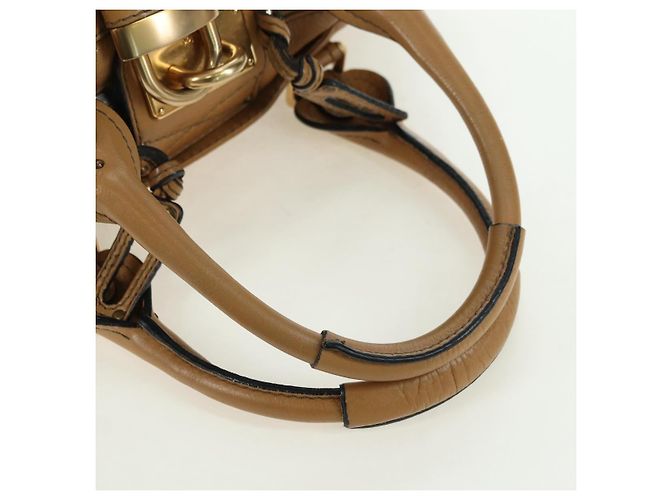 Chloé Chloe Paddington Hand Bag Leather Beige Gold Silver - vista 7