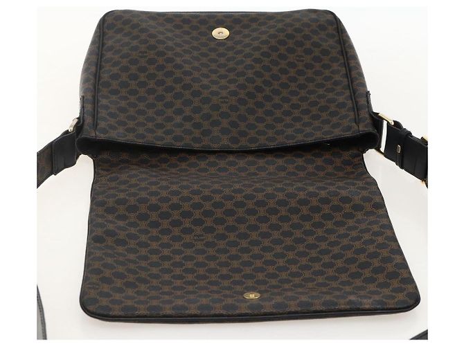 Céline CELINE Macadam Canvas Shoulder Bag PVC Leather Black Gold - vista 10