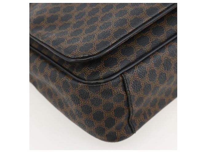 Céline CELINE Macadam Canvas Shoulder Bag PVC Leather Black Gold - vista 14