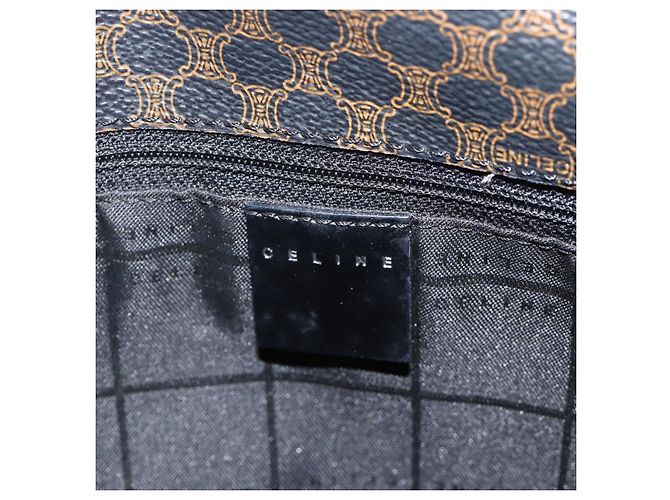 Céline CELINE Macadam Canvas Shoulder Bag PVC Leather Black Gold - vista 18
