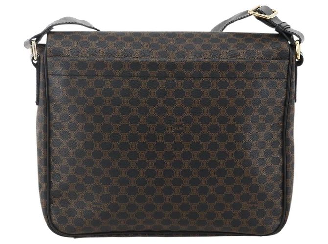 Céline CELINE Macadam Canvas Shoulder Bag PVC Leather Black Gold - vista 2
