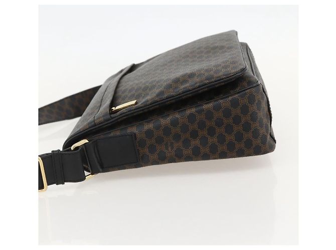 Céline CELINE Macadam Canvas Shoulder Bag PVC Leather Black Gold - vista 3