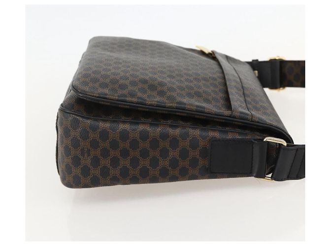 Céline CELINE Macadam Canvas Shoulder Bag PVC Leather Black Gold - vista 4