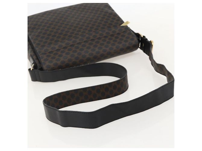 Céline CELINE Macadam Canvas Shoulder Bag PVC Leather Black Gold - vista 7