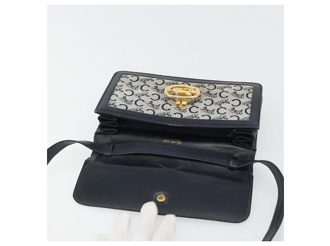 Céline CELINE C Sulky Shoulder Bag Canvas Navy Gold - vista 16