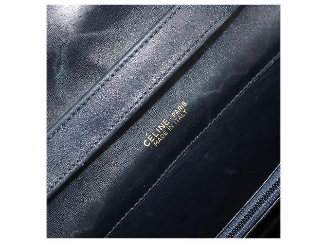 Céline CELINE C Sulky Shoulder Bag Canvas Navy Gold - vista 17