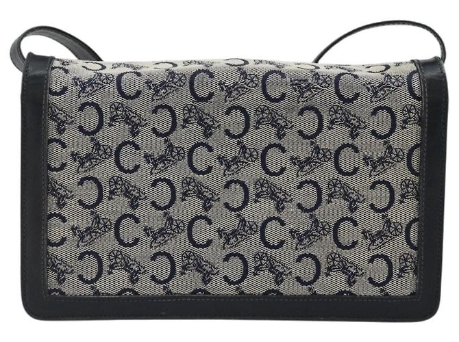 Céline CELINE C Sulky Shoulder Bag Canvas Navy Gold - vista 3