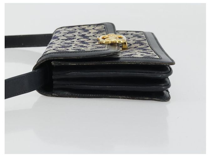 Céline CELINE C Sulky Shoulder Bag Canvas Navy Gold - vista 5