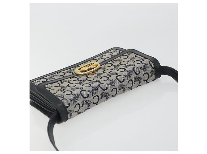 Céline CELINE C Sulky Shoulder Bag Canvas Navy Gold - vista 6