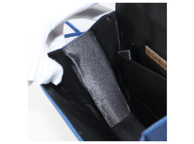 SAINT LAURENT Shoulder Bag Satin Blue Gold - vista 19