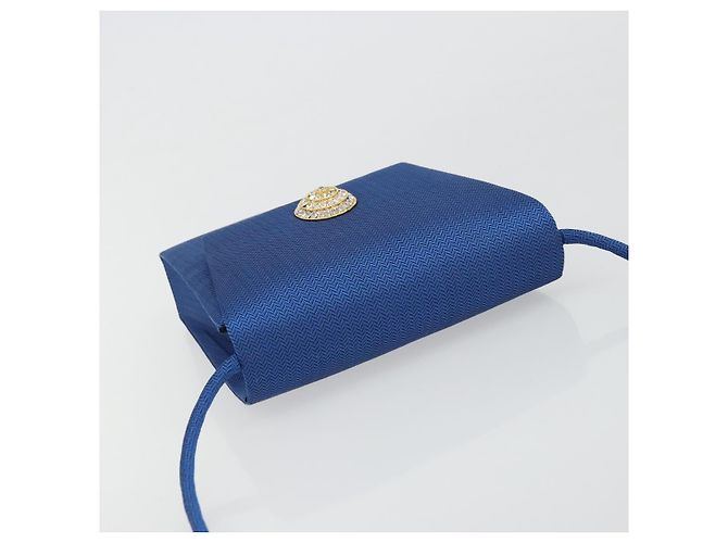 SAINT LAURENT Shoulder Bag Satin Blue Gold - vista 6