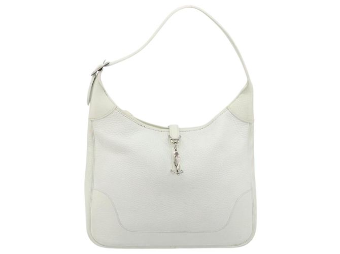 Hermès HERMES Trim 35 Shoulder Bag Togo leather White Silver - vista 2