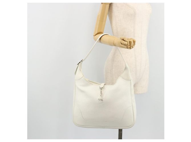 Hermès HERMES Trim 35 Shoulder Bag Togo leather White Silver - vista 23