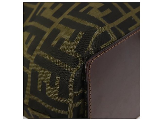 FENDI Zucca Canvas Hand Bag Brown Black - vista 10