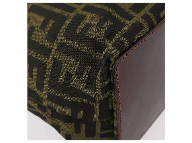 FENDI Zucca Canvas Hand Bag Brown Black - vista 12