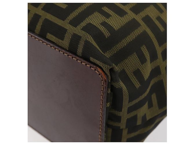 FENDI Zucca Canvas Hand Bag Brown Black - vista 13