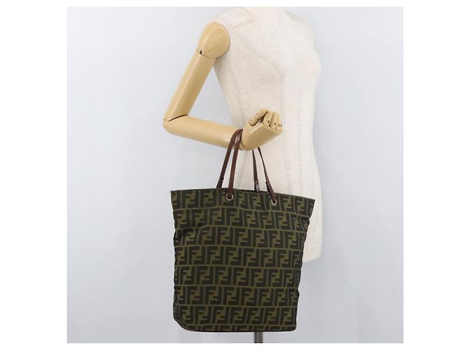 FENDI Zucca Canvas Hand Bag Brown Black - vista 20