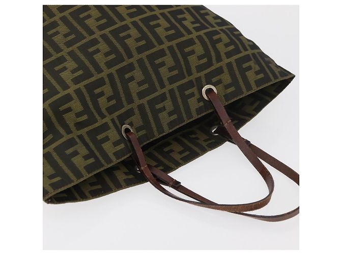 FENDI Zucca Canvas Hand Bag Brown Black - vista 6