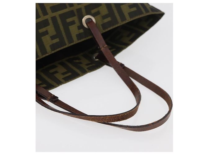 FENDI Zucca Canvas Hand Bag Brown Black - vista 7