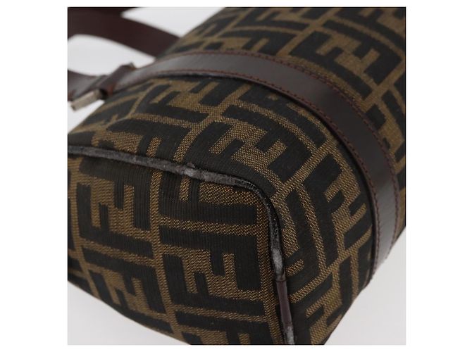 FENDI Zucca Canvas Handtasche Schwarz Braun - Ansicht 10
