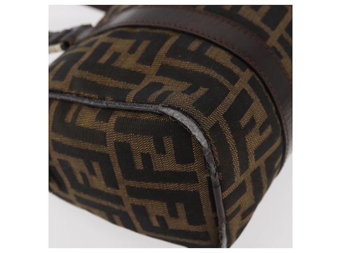 FENDI Zucca Canvas Handtasche Schwarz Braun - Ansicht 12