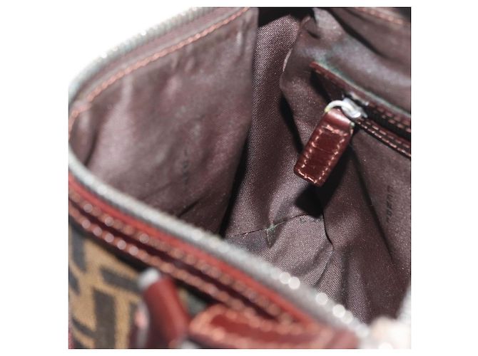 FENDI Zucca Canvas Handtasche Schwarz Braun - Ansicht 18