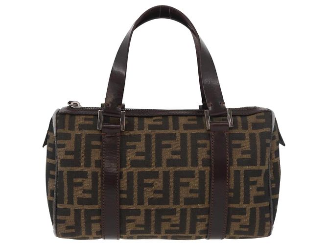FENDI Zucca Canvas Handtasche Schwarz Braun - Ansicht 2