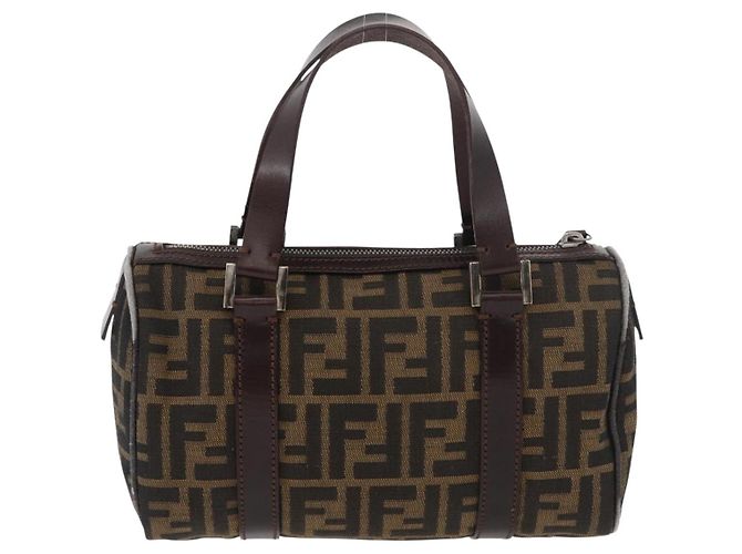 FENDI Zucca Canvas Handtasche Schwarz Braun - Ansicht 3